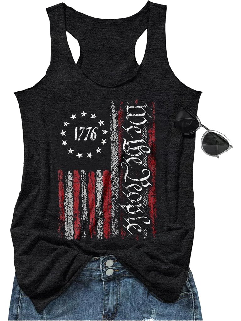 Trendy Women's Summer Graphic Racerback Tank Tops